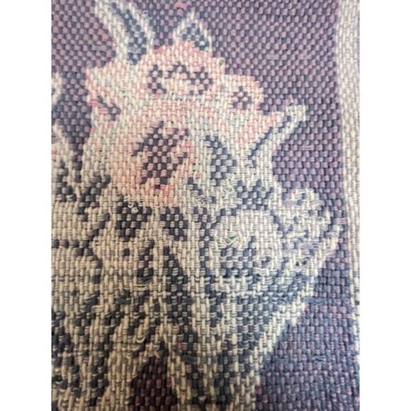 Vintage Woven Easter Placemats – Tulips & Bunny – 18"x12"- W Fringe Set of 4 EUC - Picture 9 of 10